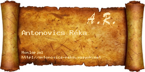 Antonovics Réka névjegykártya