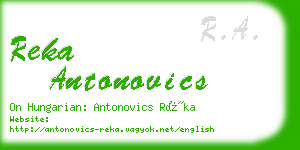 reka antonovics business card